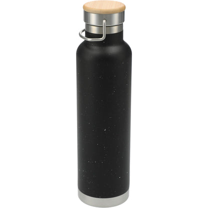 Front View of Black Speckled Thor Copper Vacuum Insulated Bottle 22oz plain