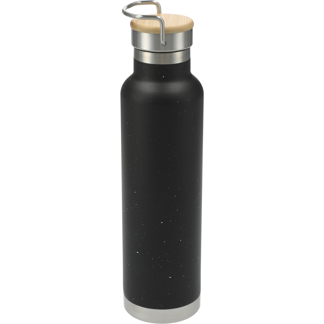 Front View of Black Speckled Thor Copper Vacuum Insulated Bottle 22oz