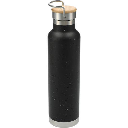 Front View of Black Speckled Thor Copper Vacuum Insulated Bottle 22oz