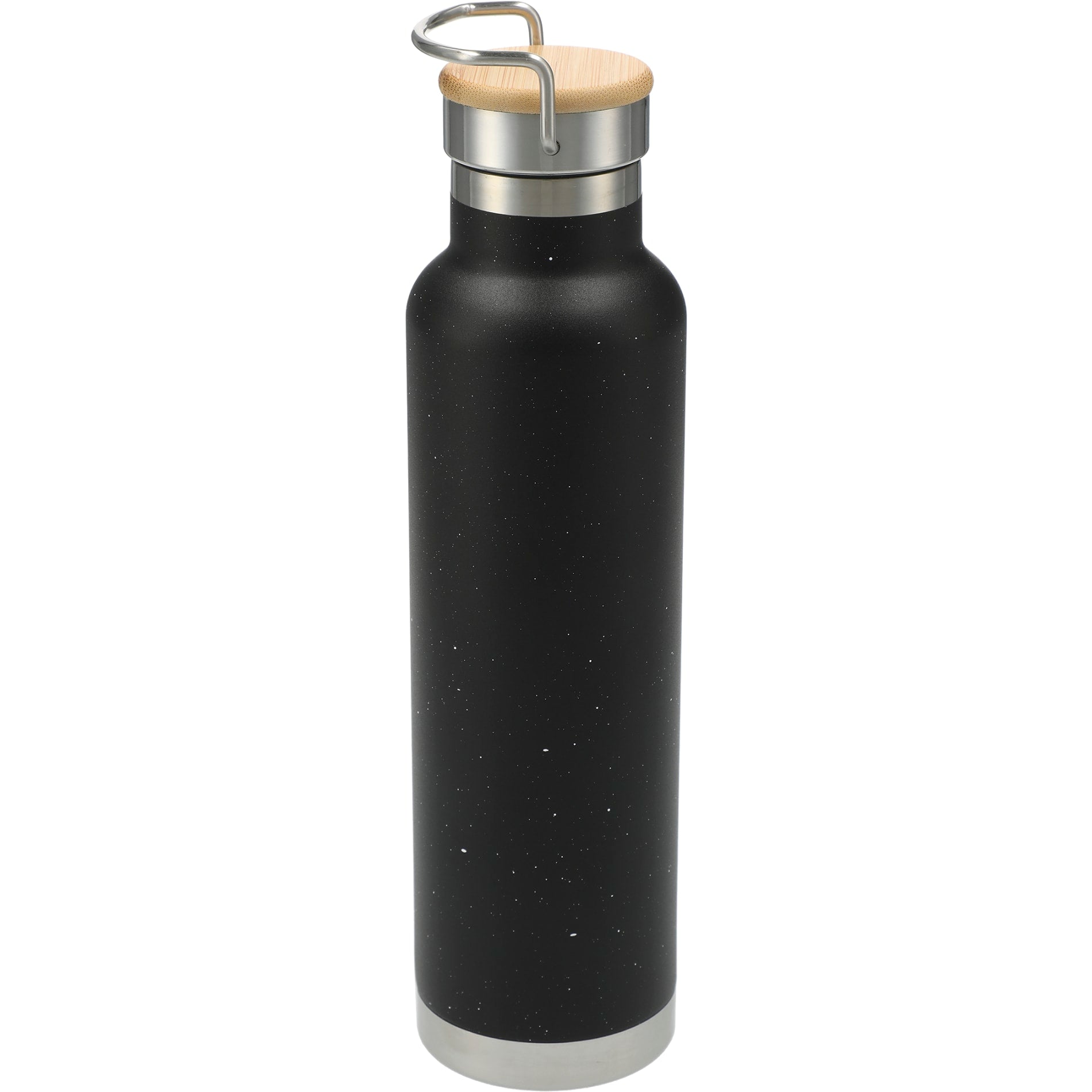 Front View of Black Speckled Thor Copper Vacuum Insulated Bottle 22oz