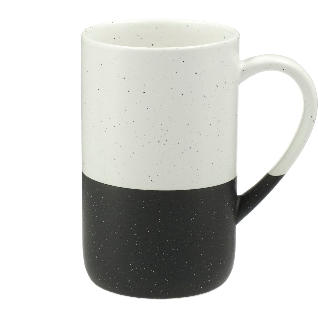 Front View of Black Speckled Wayland Ceramic Mug 13oz plain