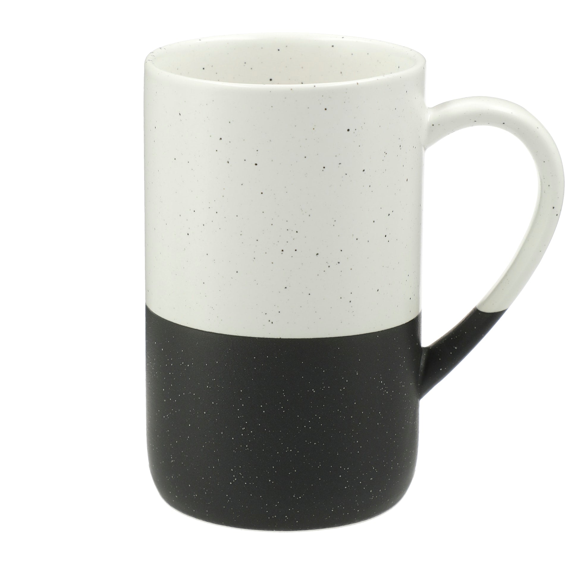 Front View of Black Speckled Wayland Ceramic Mug 13oz plain