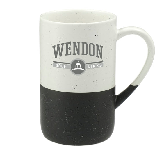 Front View of Black Speckled Wayland Ceramic Mug 13oz