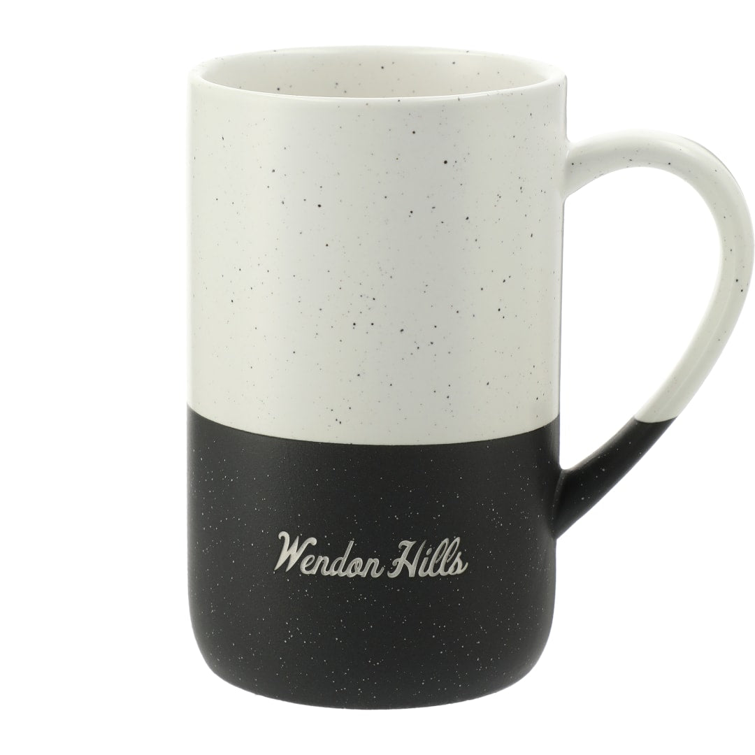 Front View of Black Speckled Wayland Ceramic Mug 13oz