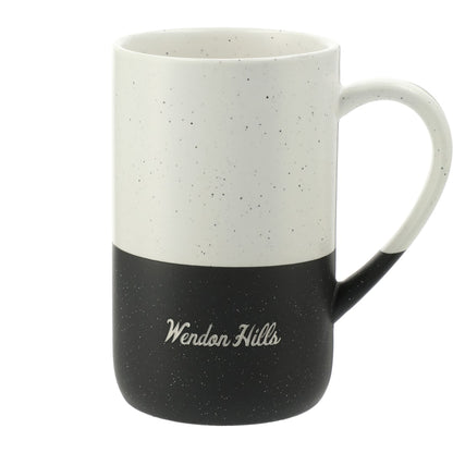 Front View of Black Speckled Wayland Ceramic Mug 13oz