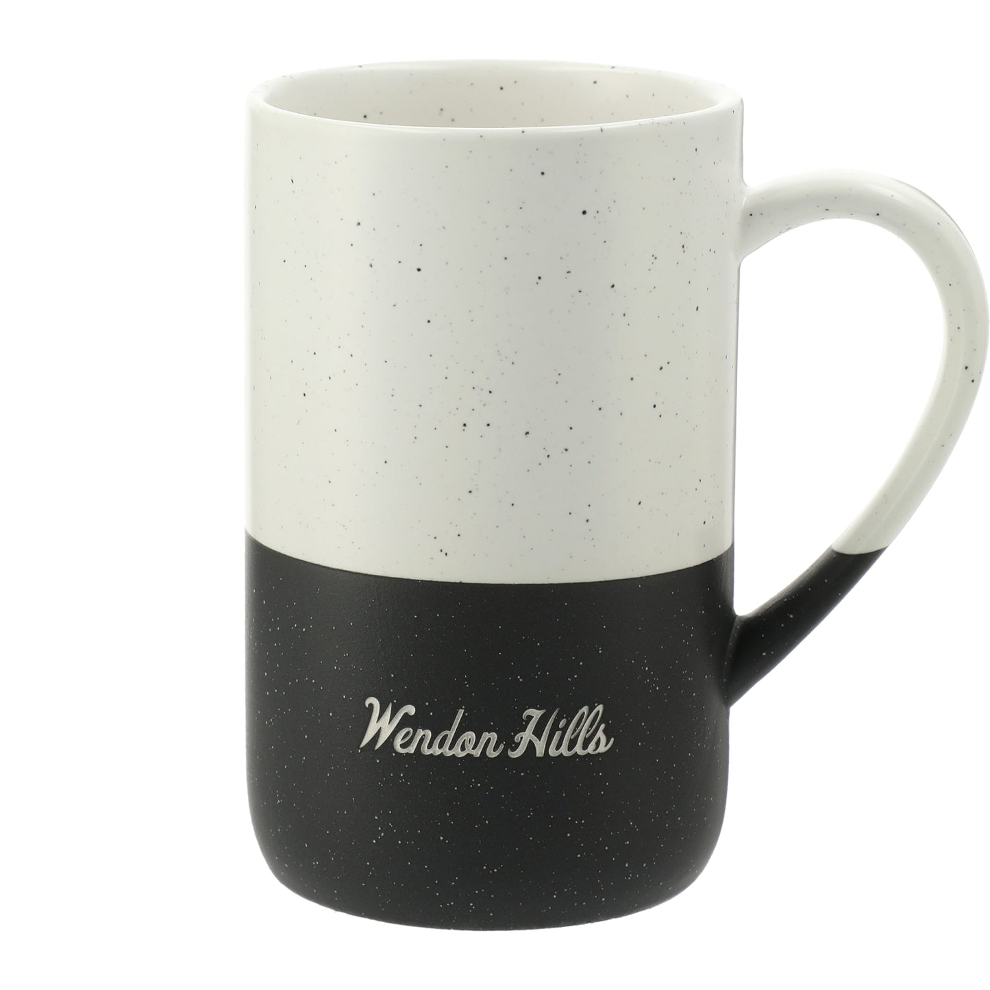 Front View of Black Speckled Wayland Ceramic Mug 13oz
