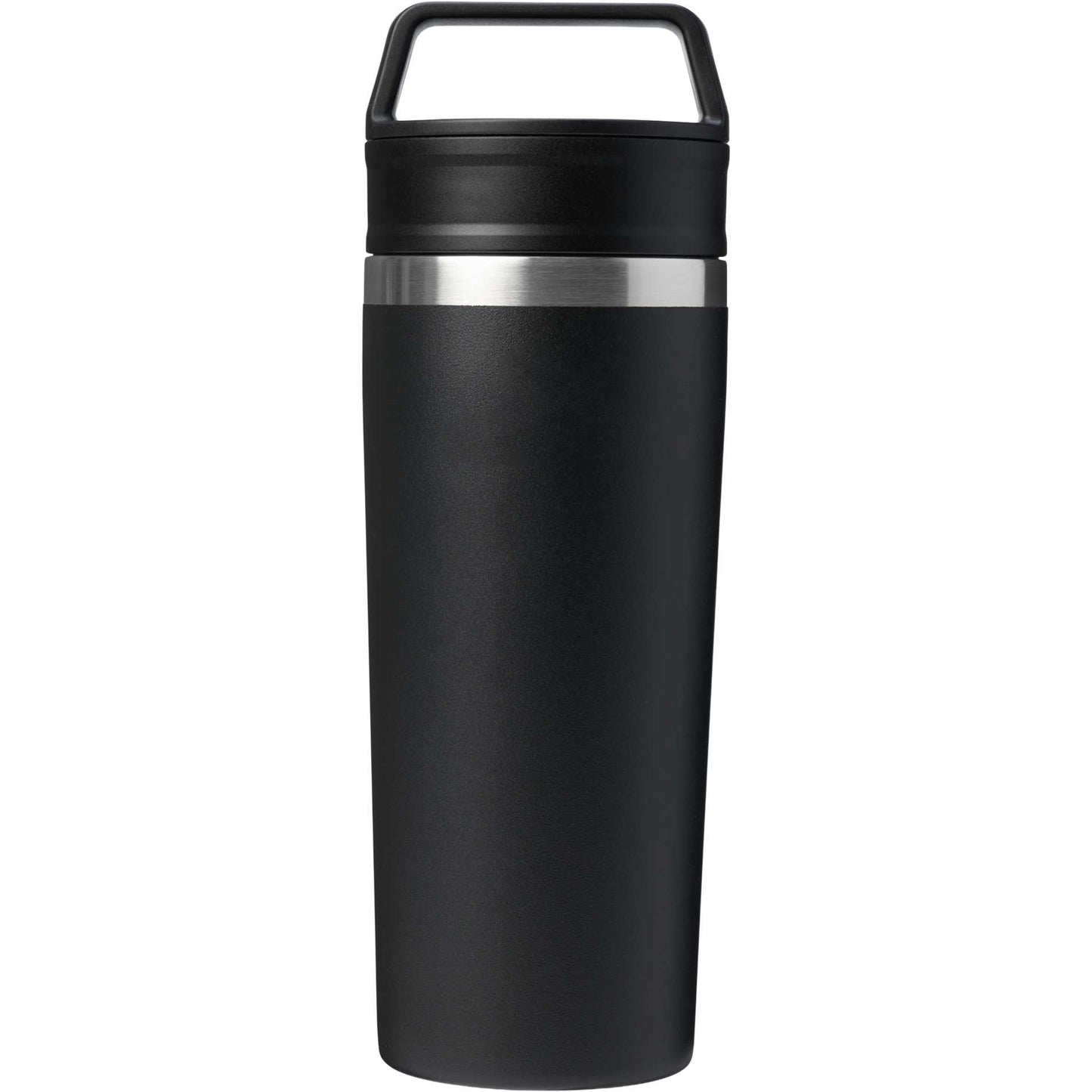Front View of Black Stanley Cafe-to-Go Tumbler 16oz plain