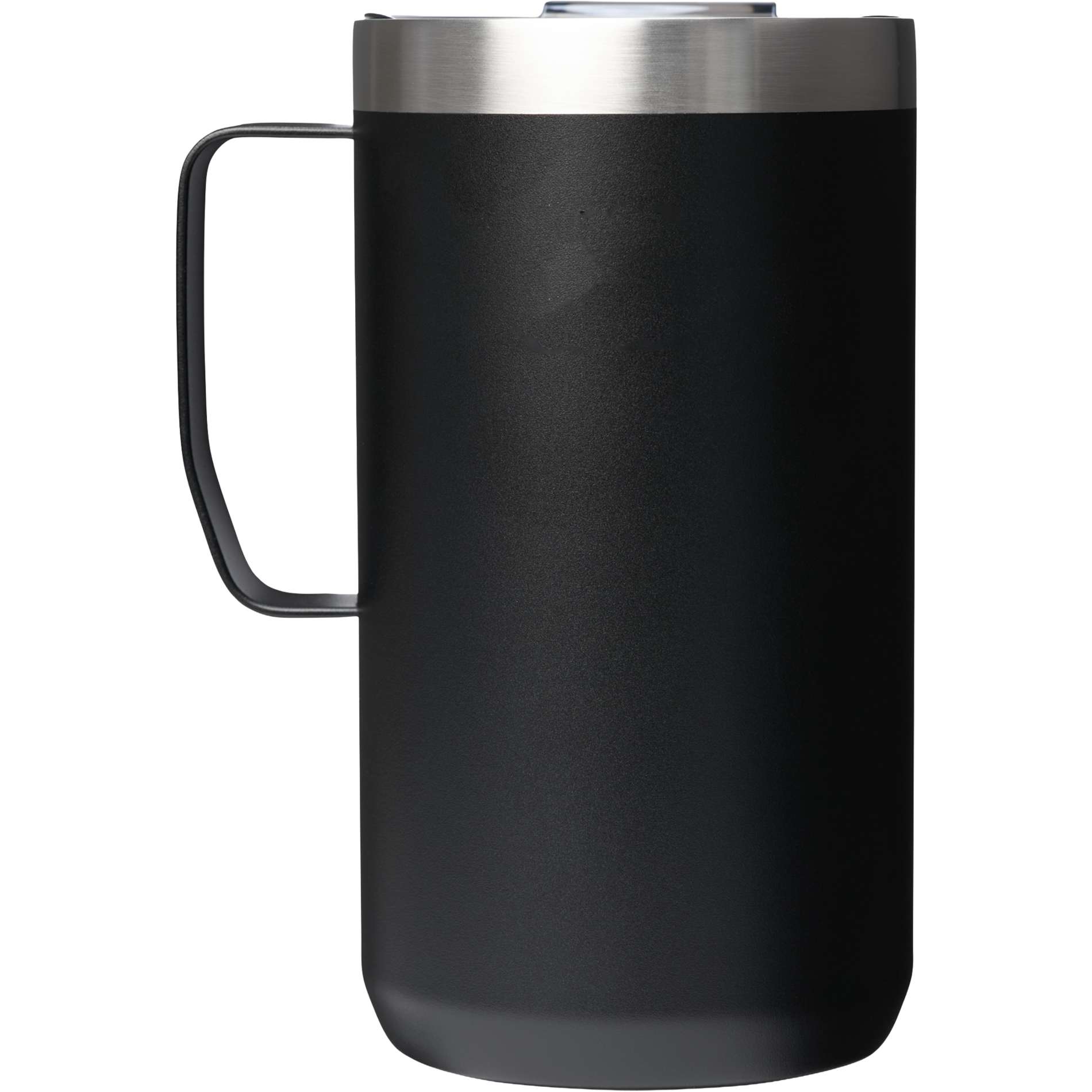 Front View of Black Stanley Everyday Camp Mug 24oz plain