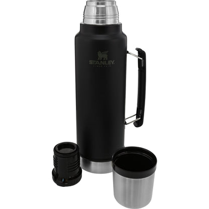 Front View of Black Stanley Legendary Classic Bottle 48oz plain