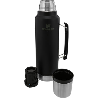 Front View of Black Stanley Legendary Classic Bottle 48oz plain