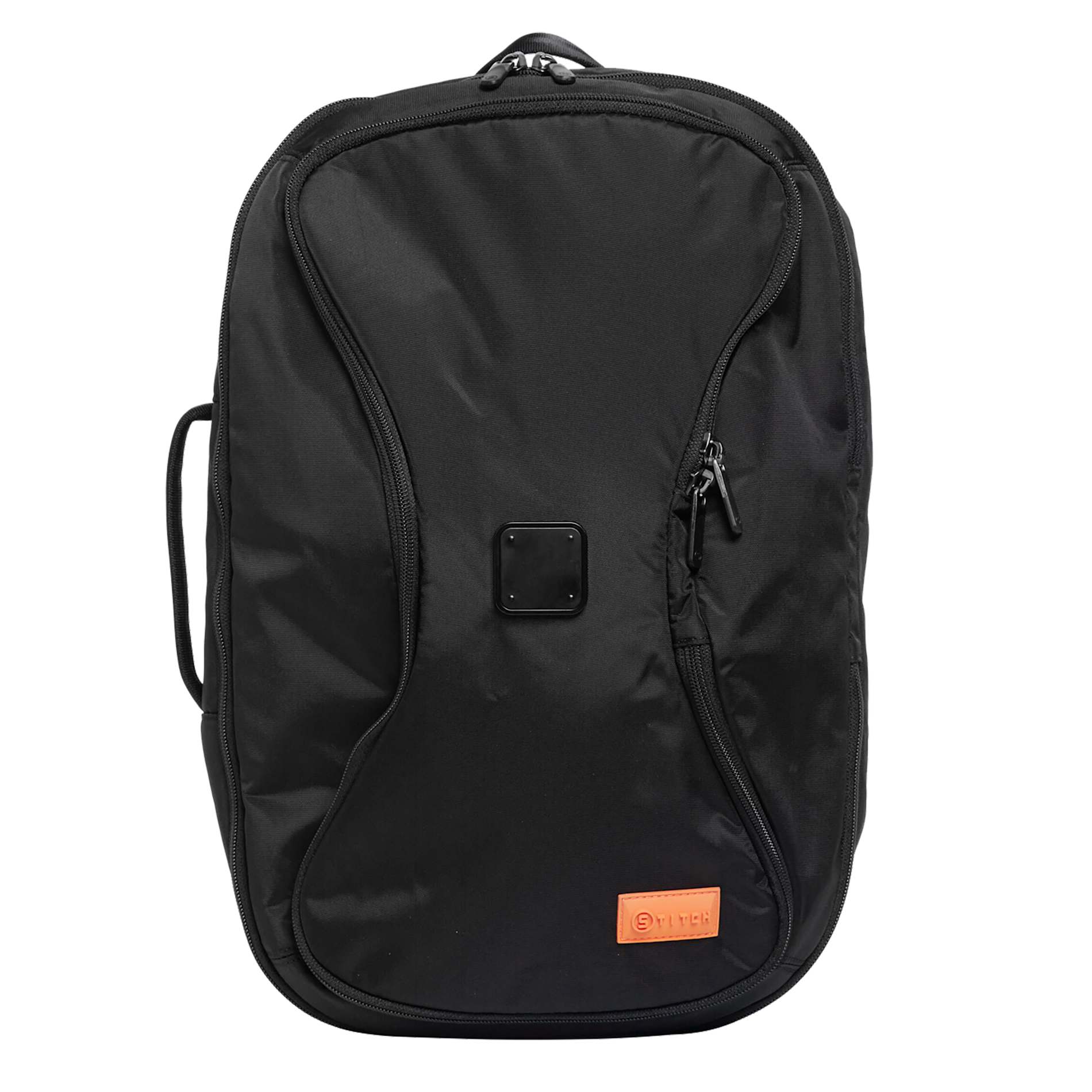 Front View of Black Stitch Day Traveler Backpack plain