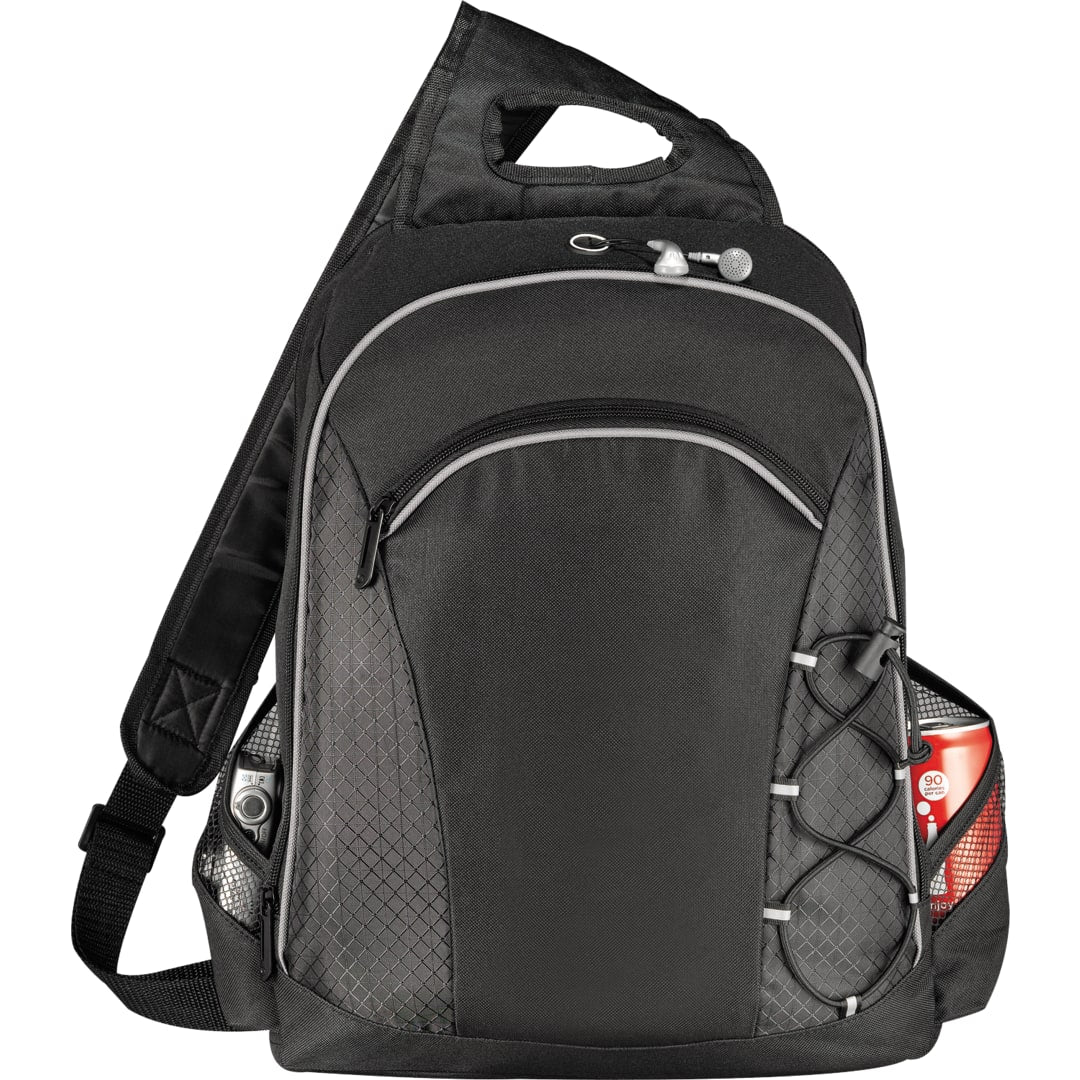 Front View of Black Summit TSA 15" Computer Sling Backpack plain
