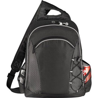 Front View of Black Summit TSA 15" Computer Sling Backpack plain