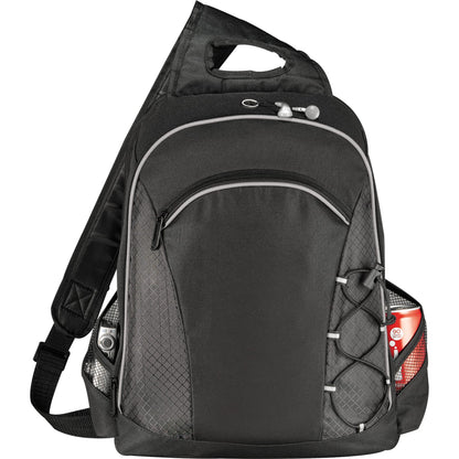 Front View of Black Summit TSA 15" Computer Sling Backpack plain
