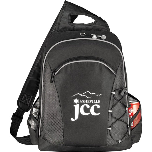 Front View of Black Summit TSA 15" Computer Sling Backpack