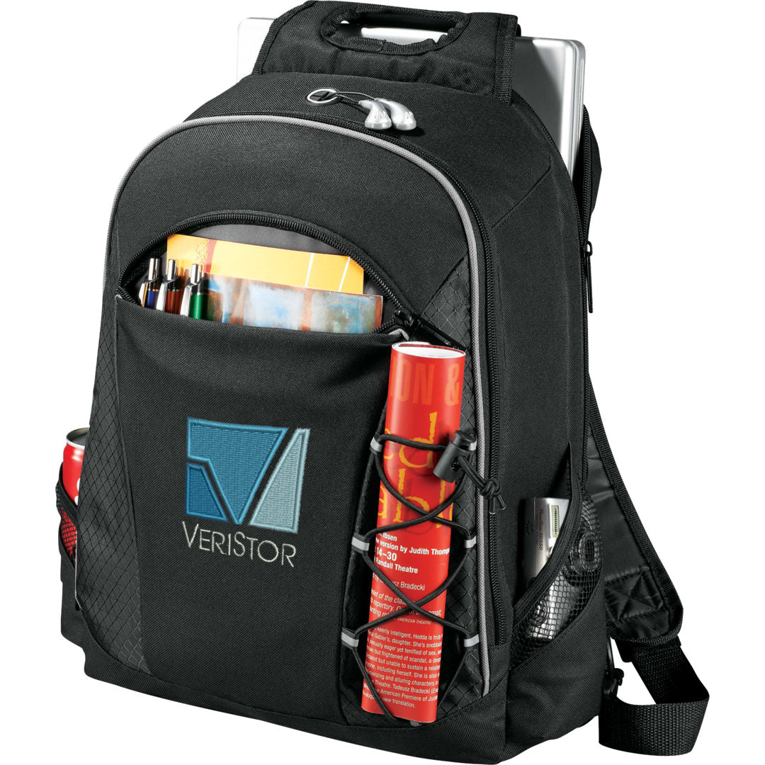 Front View of Black Summit TSA 15" Computer Sling Backpack
