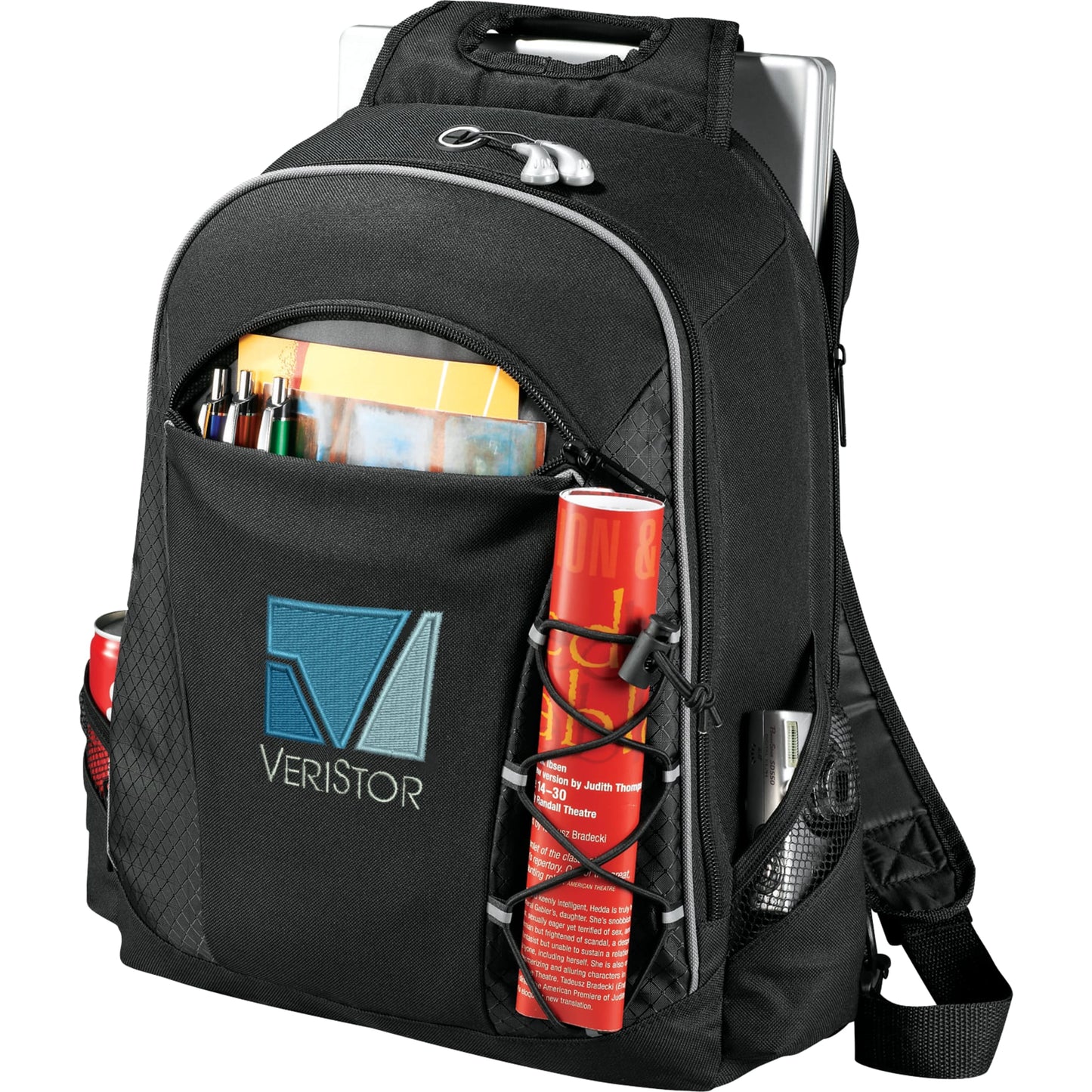 Front View of Black Summit TSA 15" Computer Sling Backpack