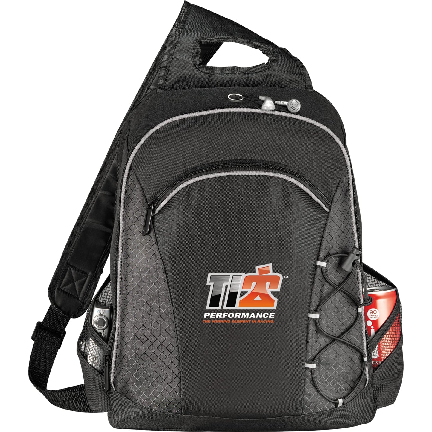 Front View of Black Summit TSA 15" Computer Sling Backpack