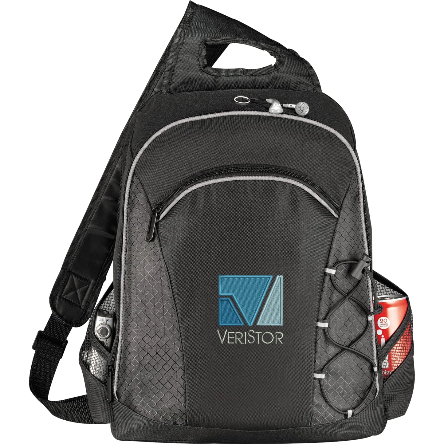 Front View of Black Summit TSA 15" Computer Sling Backpack