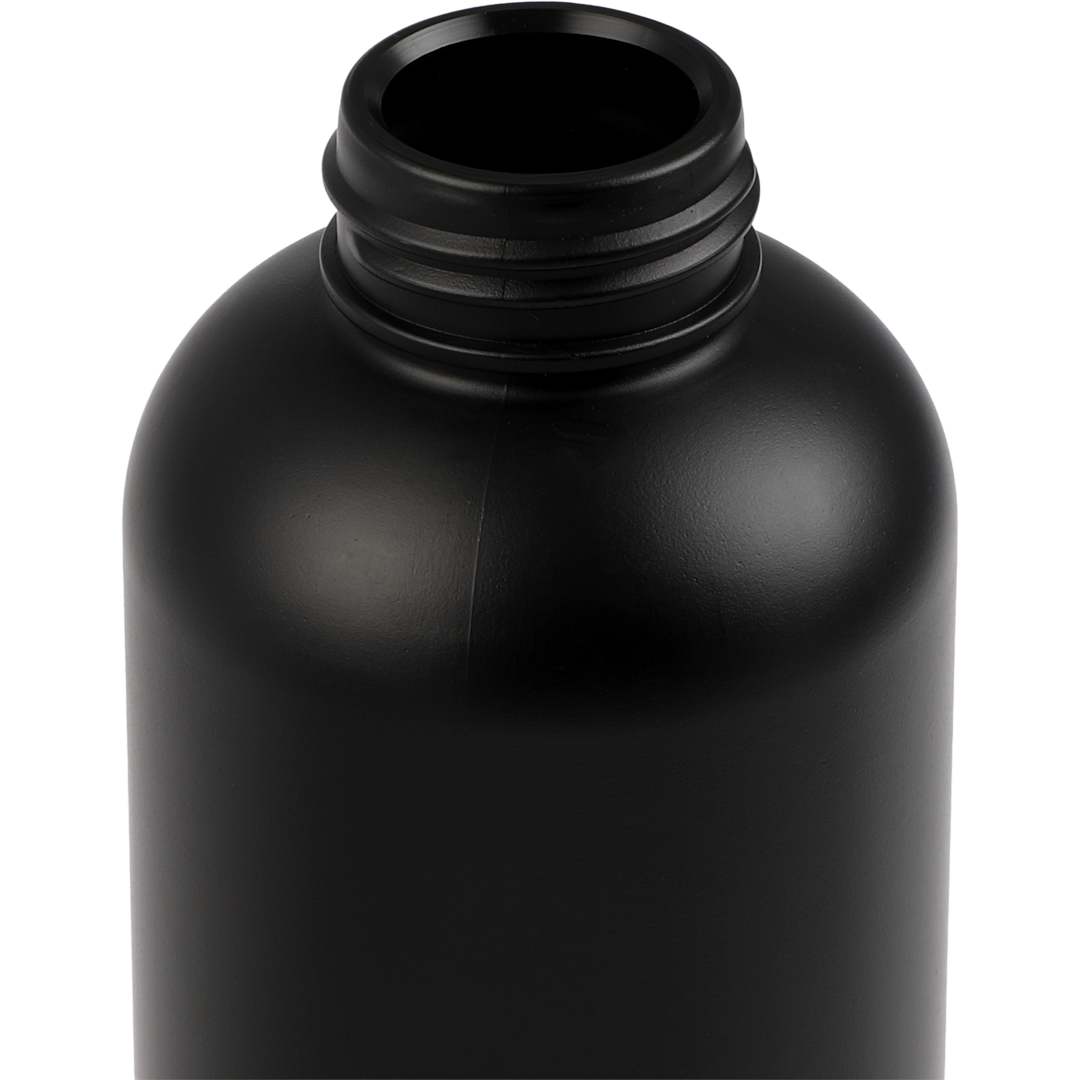 Front View of Black Tania Recycled Bottle w/ FSC® Bamboo Lid 26oz