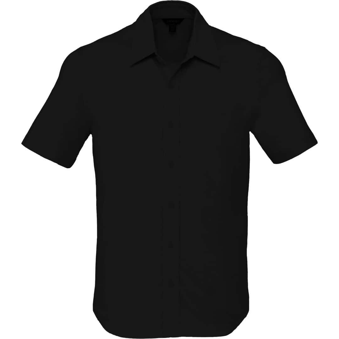 Front View of Black TATRA Eco Short Sleeve Knit Shirt - Men's plain