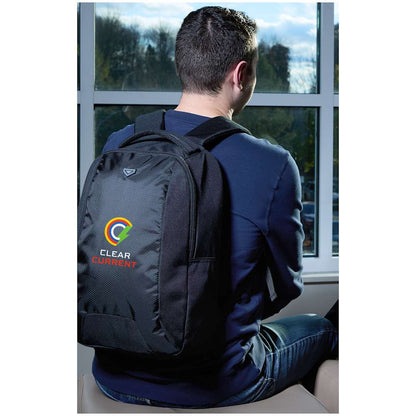 Front View of Black Taylor Computer Backpack