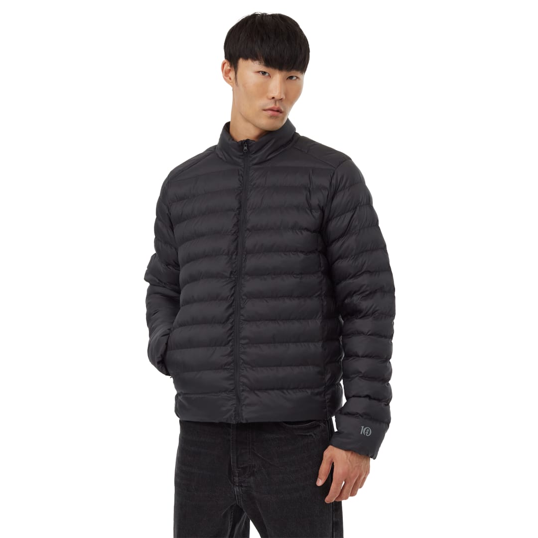 Front View of Black tentree Cloud Shell Packable Puffer - Men's plain