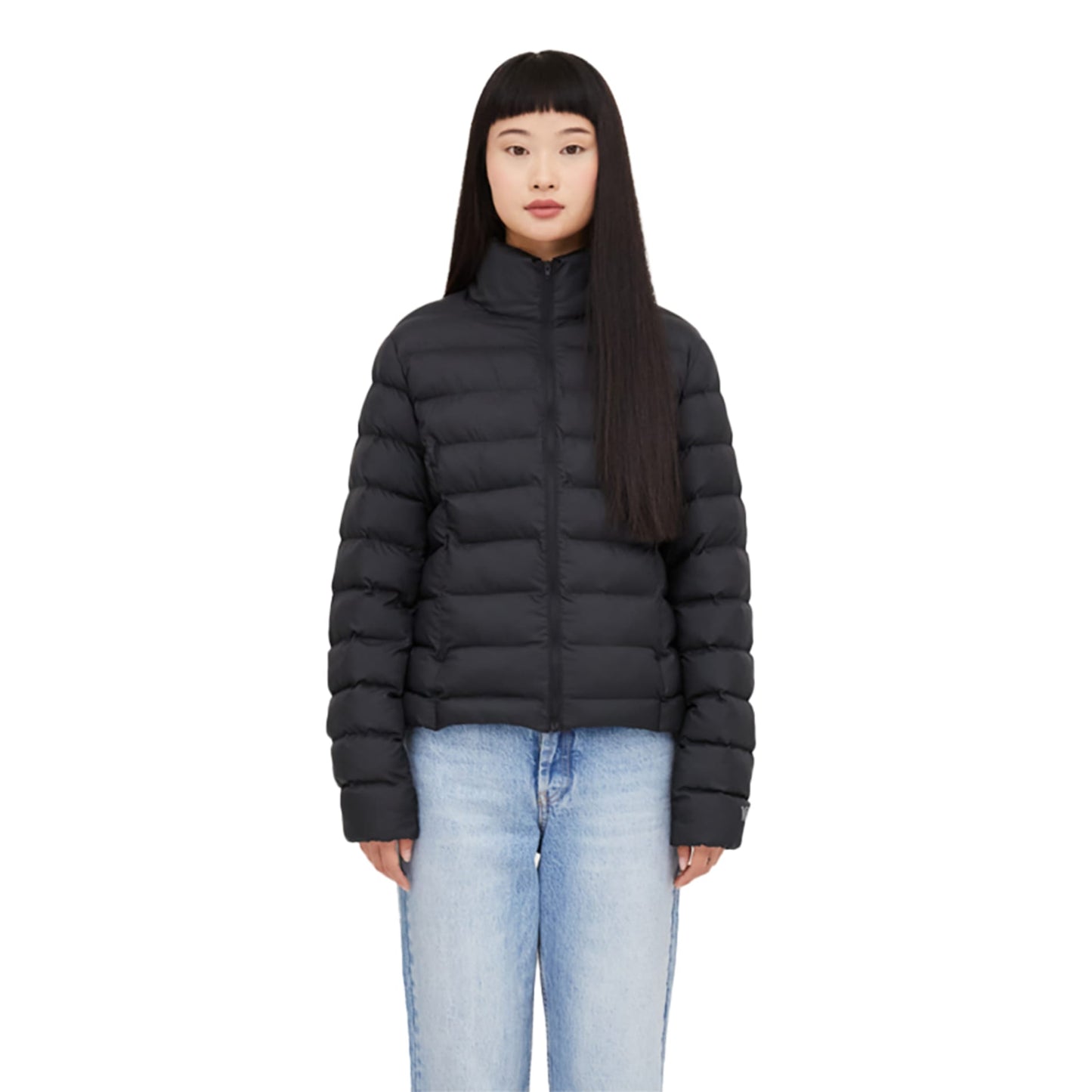 Front View of Black tentree Cloud Shell Packable Puffer - Women's plain