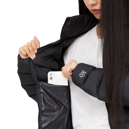 Front View of Black tentree Cloud Shell Packable Puffer - Women's