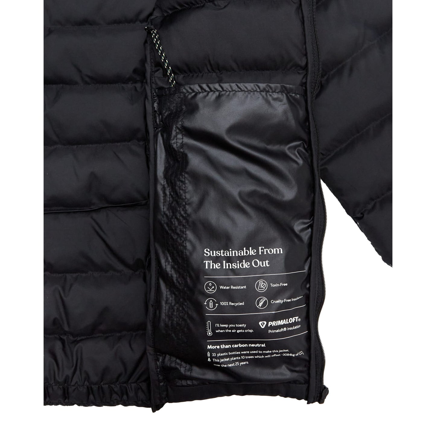 Front View of Black tentree Cloud Shell Packable Puffer - Women's