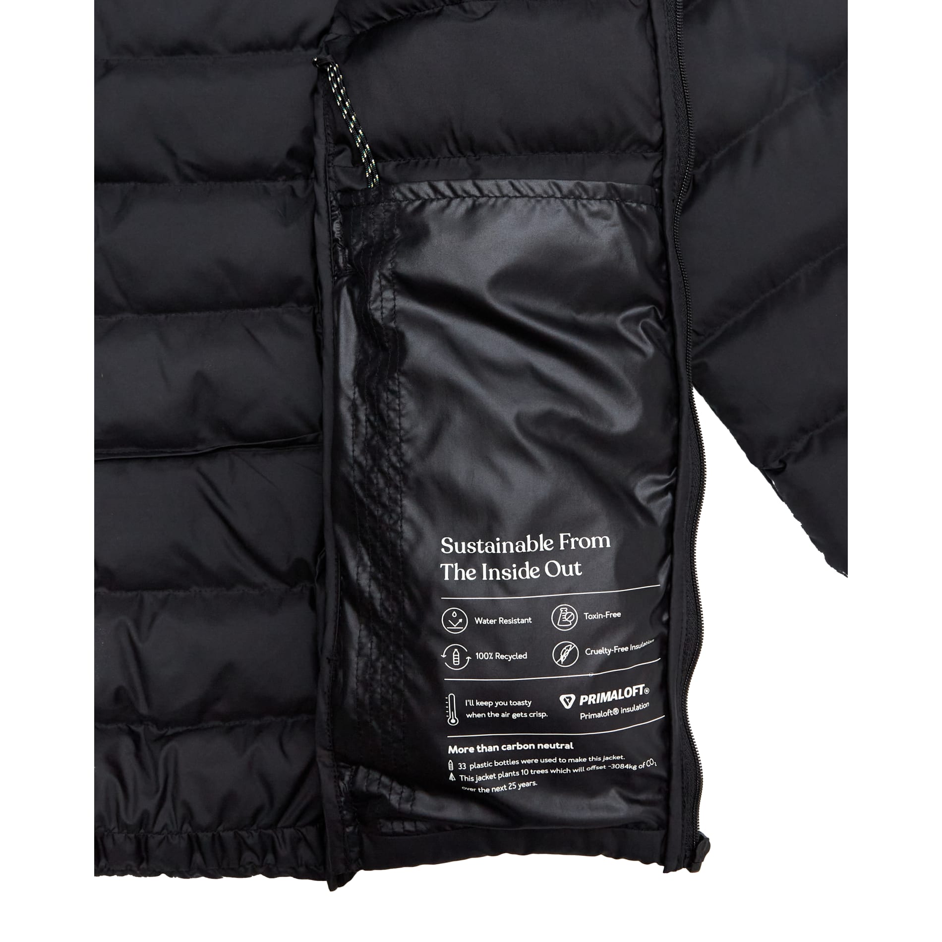 Front View of Black tentree Cloud Shell Packable Puffer - Women's