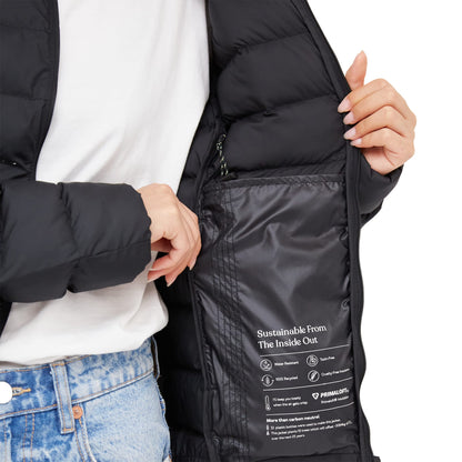Front View of Black tentree Cloud Shell Packable Puffer - Women's