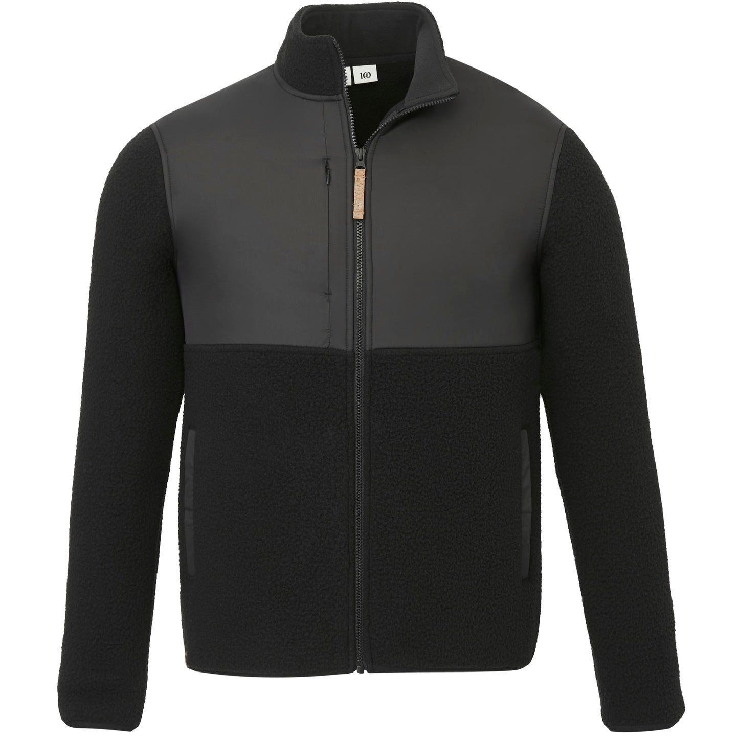 Front View of Black tentree EcoLoft Full Zip - Men's plain