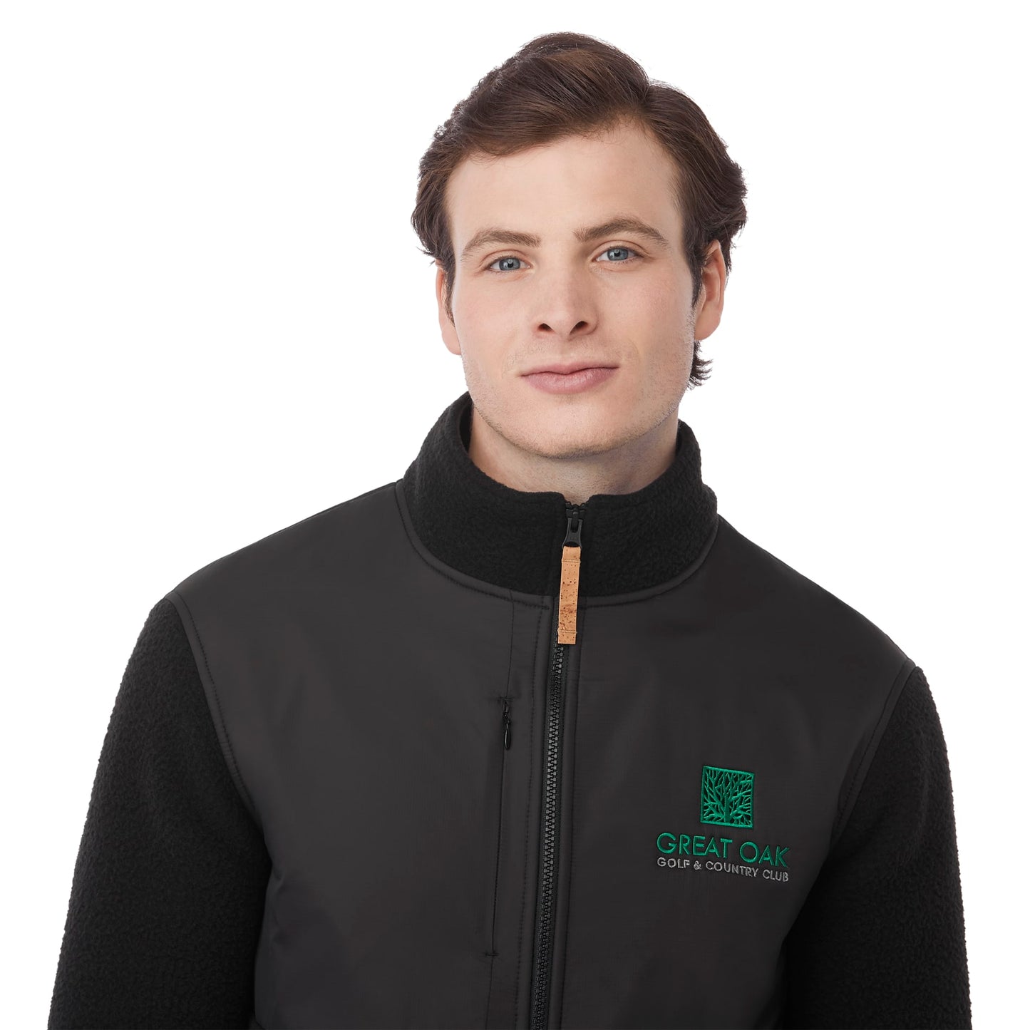 Front View of Black tentree EcoLoft Full Zip - Men's