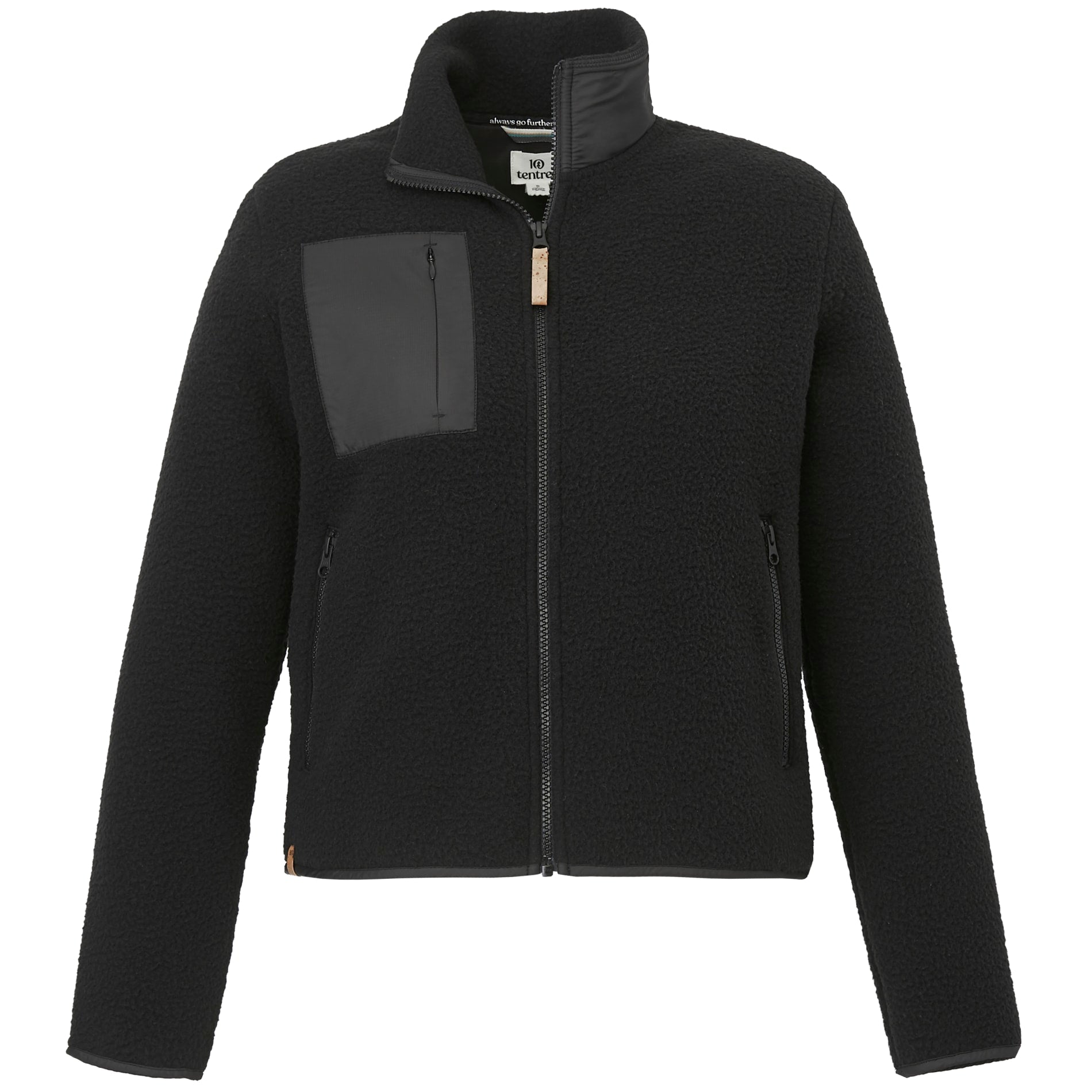 Front View of Black tentree EcoLoft Zip Jacket - Women's plain