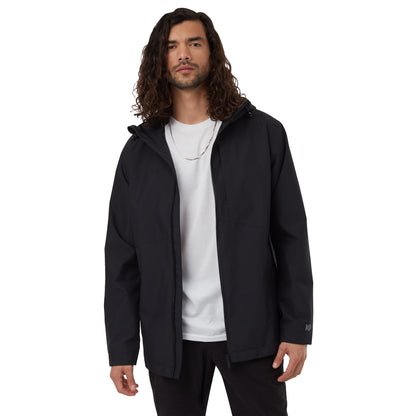 Front View of Black tentree Nimbus Rain Jacket - Men's plain