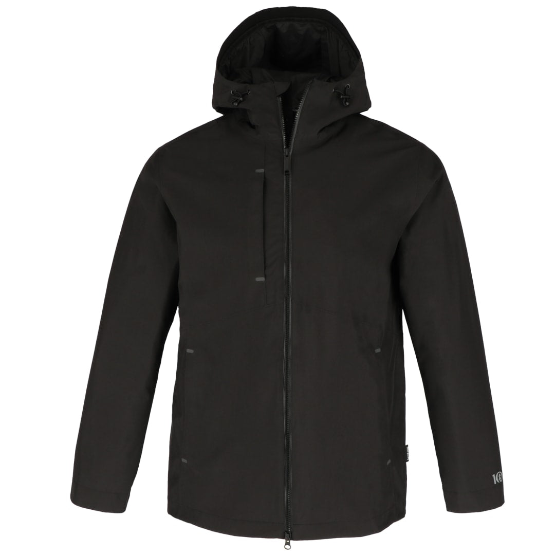 Front View of Black tentree Nimbus Rain Jacket - Men's plain