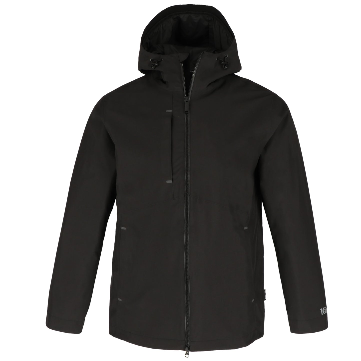 Front View of Black tentree Nimbus Rain Jacket - Men's plain