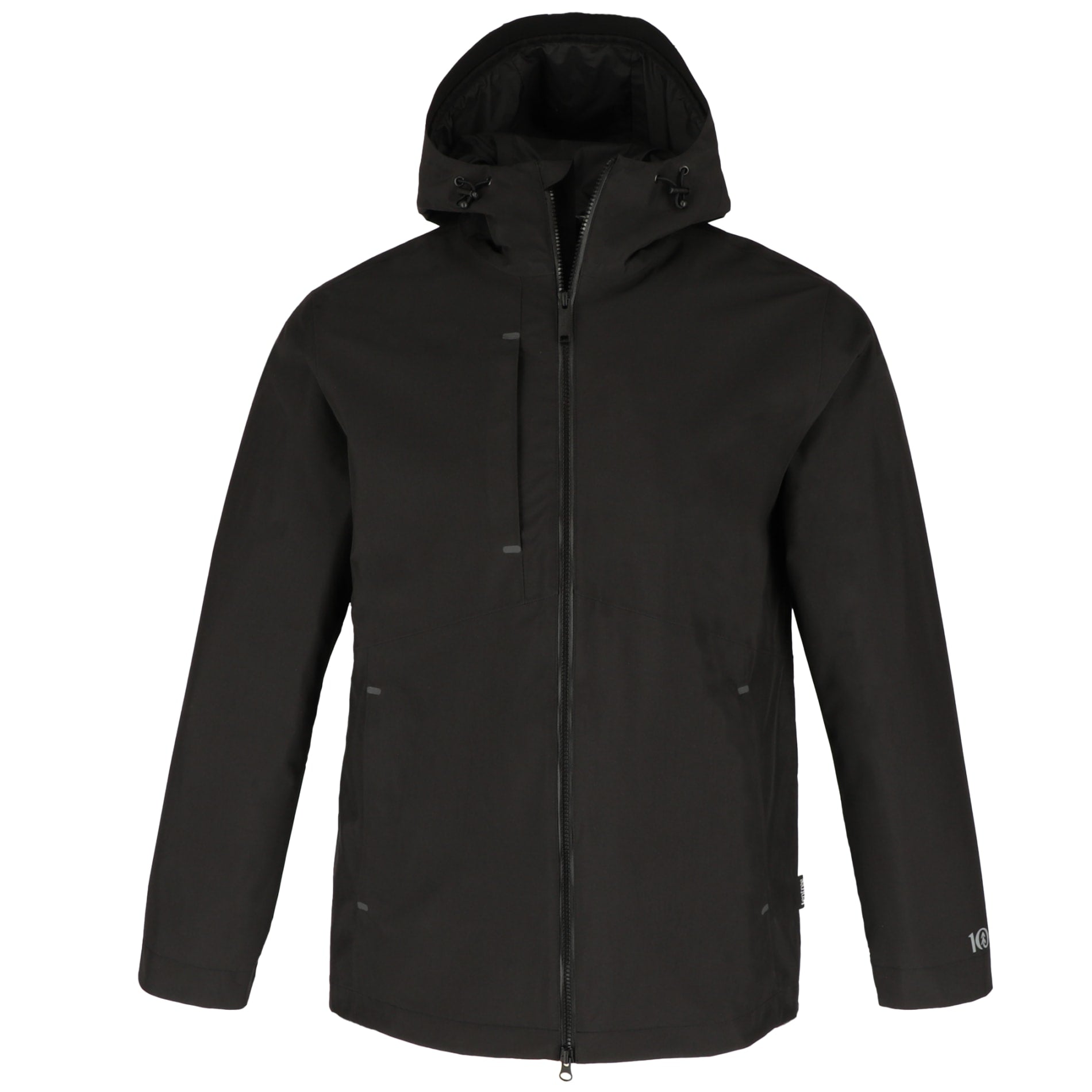 Front View of Black tentree Nimbus Rain Jacket - Men's plain