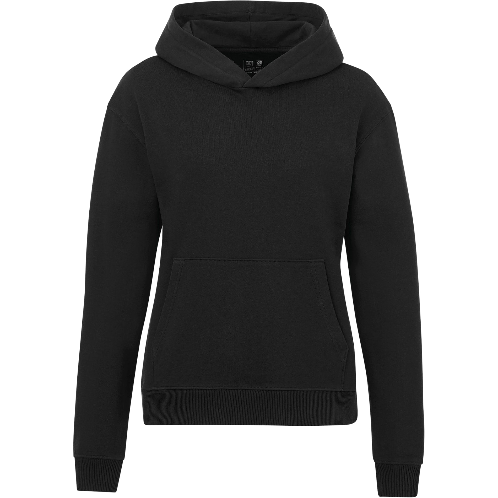 Front View of Black tentree Organic Cotton Classic Hoodie - Women's plain