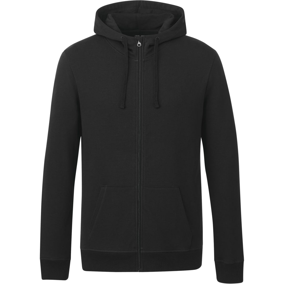 Front View of Black tentree Organic Cotton Zip Hoodie - Men's plain