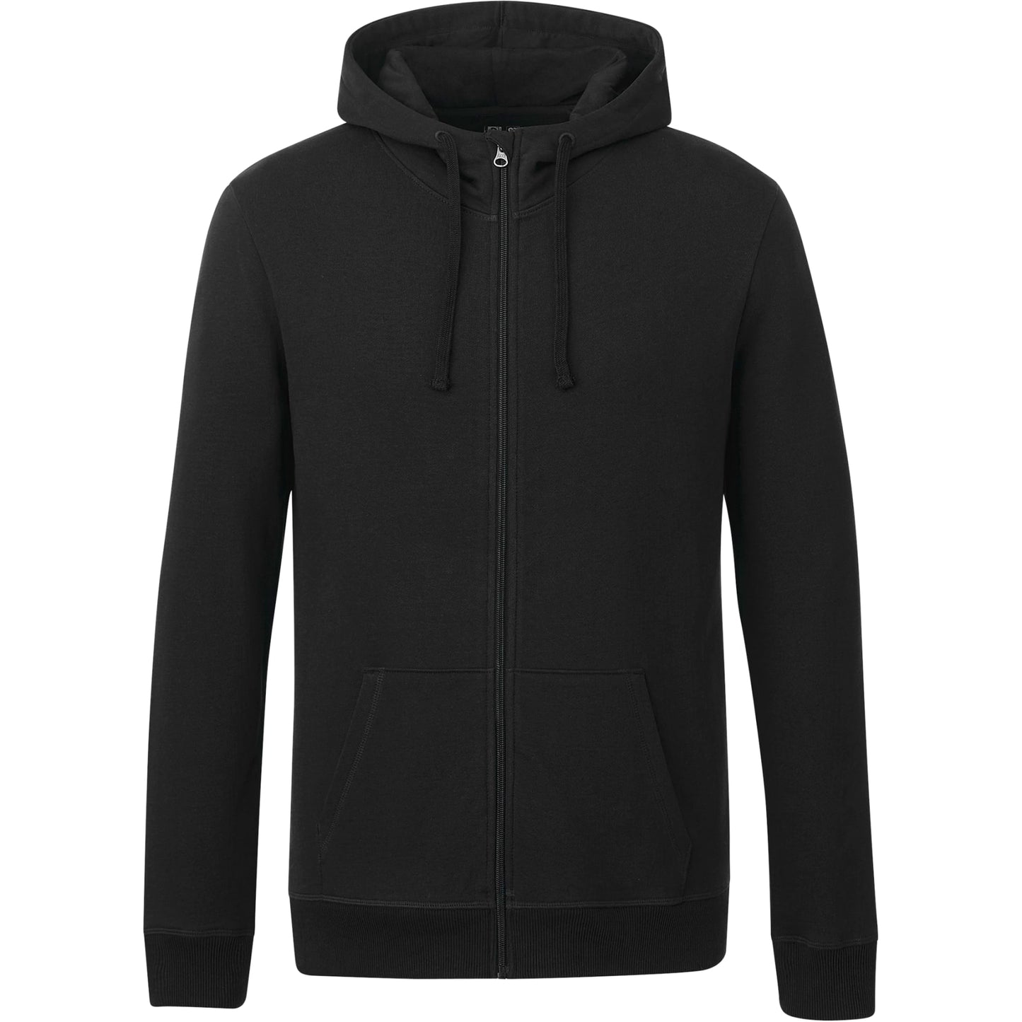 Front View of Black tentree Organic Cotton Zip Hoodie - Men's plain