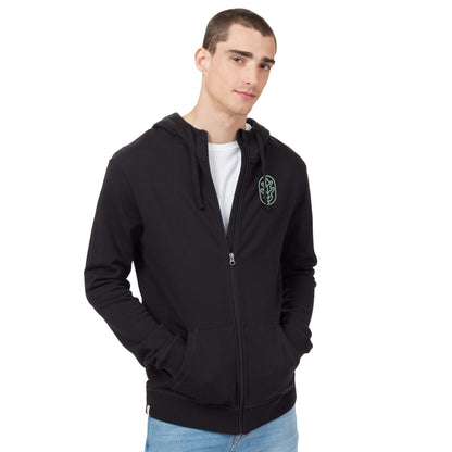 Front View of Black tentree Organic Cotton Zip Hoodie - Men's