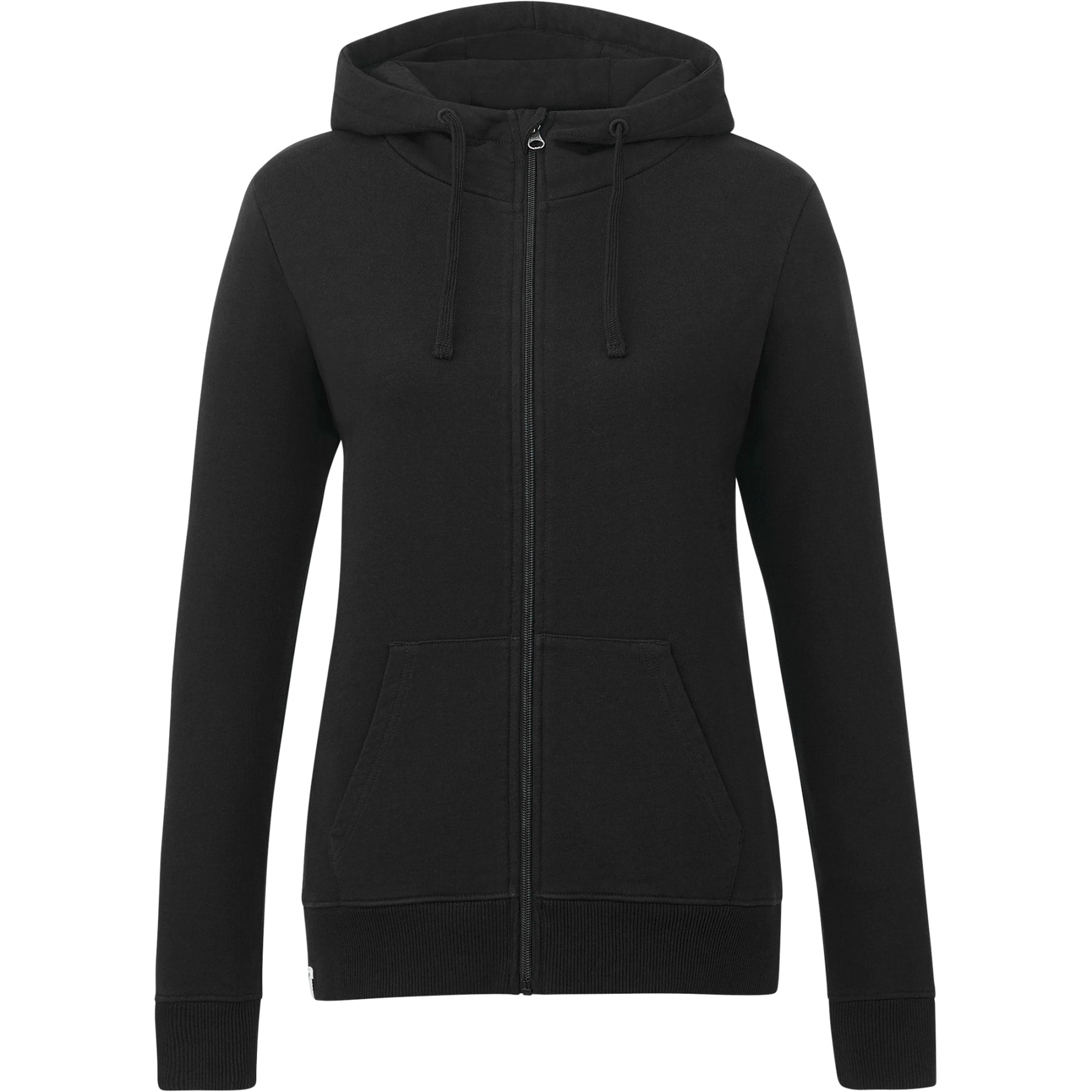 Front View of Black tentree Organic Cotton Zip Hoodie - Women's plain