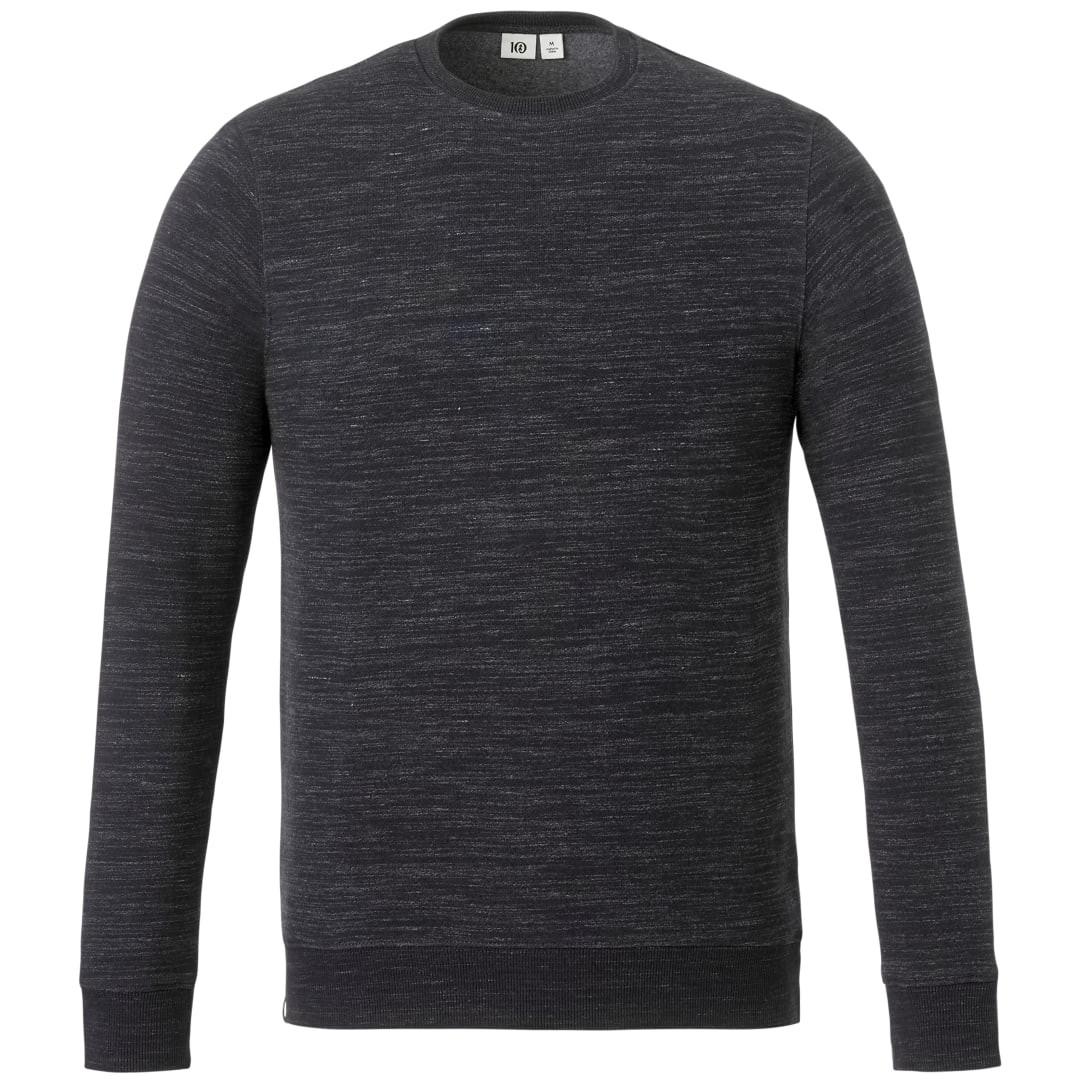 Front View of Black tentree Space Dye Classic Crew - Men's plain