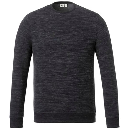 Front View of Black tentree Space Dye Classic Crew - Men's plain