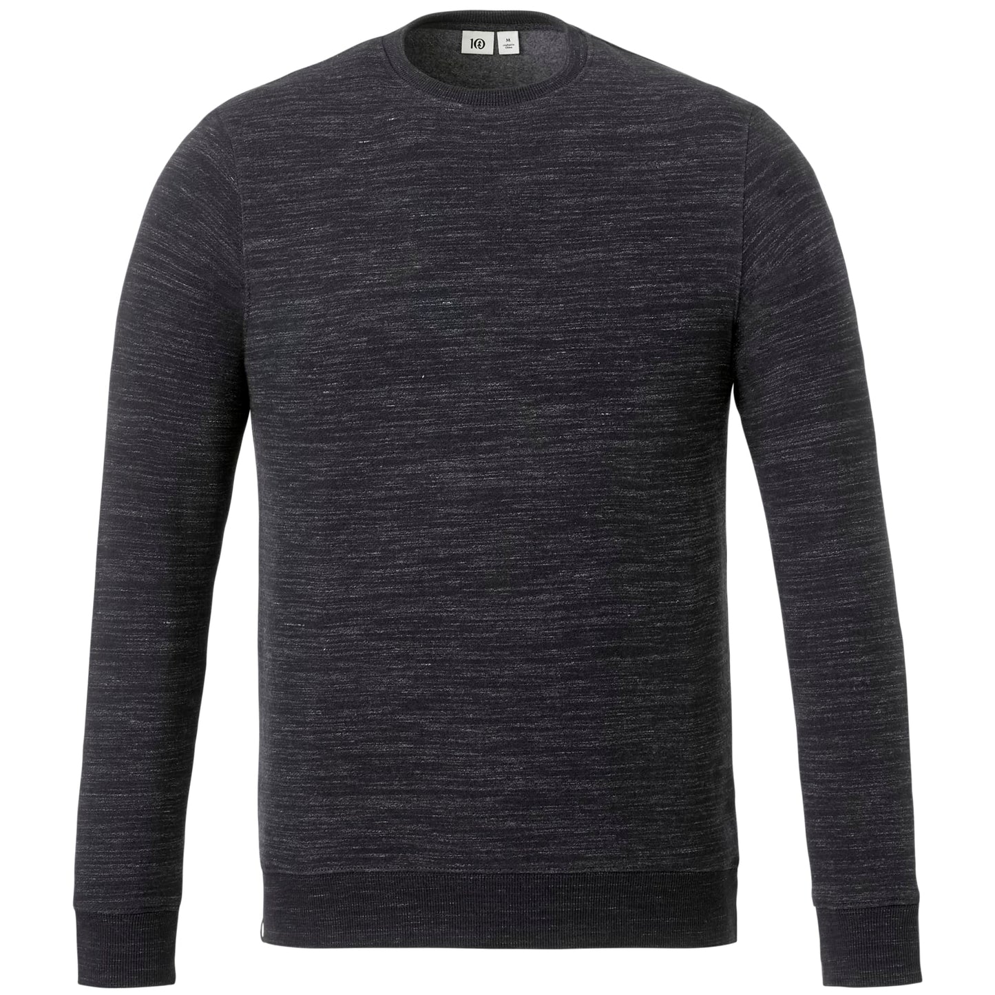 Front View of Black tentree Space Dye Classic Crew - Men's plain