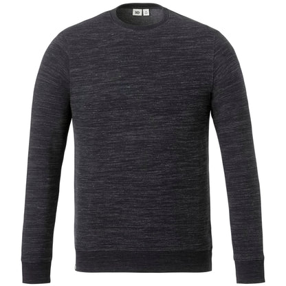 Front View of Black tentree Space Dye Classic Crew - Men's plain
