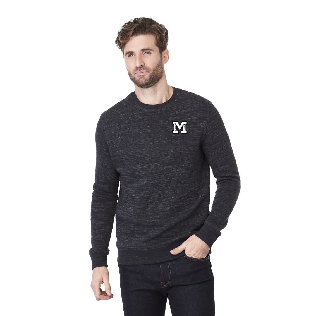 Front View of Black tentree Space Dye Classic Crew - Men's