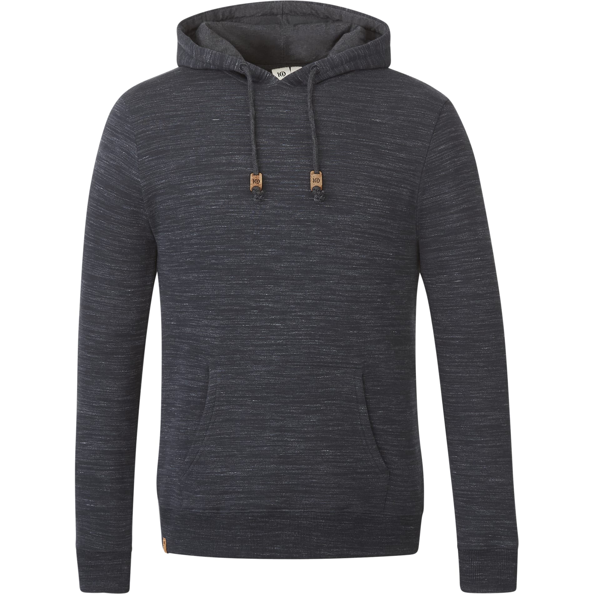 Front View of Black tentree Space Dye Classic Hoodie - Men's plain
